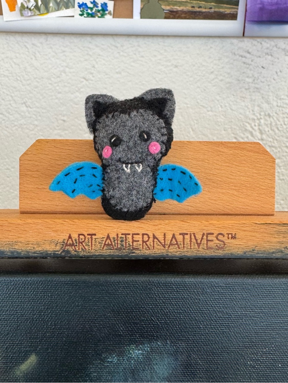 Bat Magnet. Handmade. Felt. 2in x 1.5 in. - Picture 7 of 11